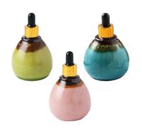 Healvian 3pcs Refillable Dropper Bottles Essential Oil Sub Bottles Opaque Ceramic Design for Aromatherapy Leak and Easy to Refill for DIY Blends and Daily Use