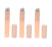 Healvian 3Pcs Silicone Lip Brush with Cap Soft Multi-purpose Lip Applicators for Precise Lipstick and Gloss Application Comfortable Makeup Tools in Pink
