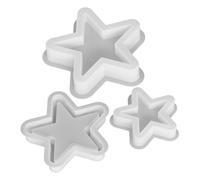 Healvian 3pcs Silicone Star Candle Molds Set for DIY Handmade Five-Pointed Star Wax Crafting, Flexible Nonstick Silicone Moulds for Aromatherapy, Baking, and Home Decoration