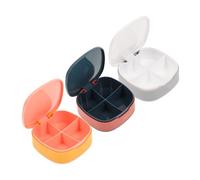 Healvian 3Pcs Small Portable Medicine Organizer Case with Lanyard Plastic Pill Box for Travel Vitamins Tablets Storage Compact Holder for Pills and Small Items