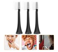 Healvian 3pcs Soft Bristle Electric Toothbrush Heads Replacement for Adult Powered Toothbrush, Black, Suitable for Pregnant Women and Elderly, Oral Care Accessories