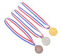 Healvian 3pcs Sports Medals for Football Events and Community Tournaments with Versatile Recognition and Embossed Detailing Made from Zinc Alloy and Polyester, for Awarding and Celebrations
