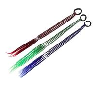 Healvian 3pcs Synthetic Ponytail Extensions with Elastic Hair Ties Gradient Color Hair Pieces for Women