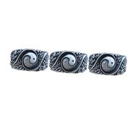 Healvian 3pcs Taoism Copper Ring for Men Women Elegant Statement Jewelry present for Weddings Birthdays Festivals Unique Chinese Costume Accessory