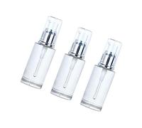 Healvian 3Pcs Transparent Cosmetic Pump Bottles Portable Empty Press Dispenser for Essential Oils Perfume Nail Oil Eco Friendly Stylish Travel Containers Silver White