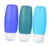 Healvian 3pcs Travel Toiletry Dispensers Silicone Squeeze Bottles for Shampoo Conditioner Lotion Makeup Storage Bag Leakproof Cosmetic Containers for