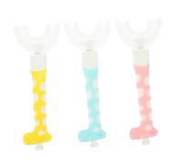 Healvian 3Pcs U Shaped Toothbrush Manual Oral Care Tool for Years Ergonomic Design for Easy Cleaning Comfortable Grip Bright Colors Yellow