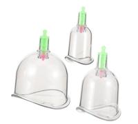 Healvian 3Pcs Vacuum Cupping Cups for Home Chinese Therapy Smooth-Edge Suction Jars for Body Massage and Blood Flow Stimulation Safe Self-Care Tools for Salon Use