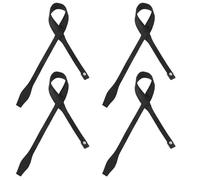 Healvian 4 Pairs Adjustable Ski Pole Wrist Straps Wide Elastic Replacement Walking Stick Keeper Straps for Hiking Poles and Ski Wrap Fasteners Black