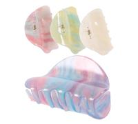 Healvian 4 pcs Acrylic Hair Claw Clips Candy Color Medium Shark Jaw Clips for Women and Non-deforming Hair Accessories Comfortable Everyday Use