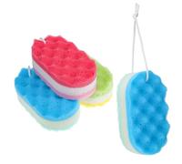 Healvian 4 Pcs Exfoliating Shower Sponges Vibrant Colors Gentle Body Scrubbers Soft Resilient Bath Loofahs for Efficient Cleaning and Easy Hanging for Daily Shower and Bath Use