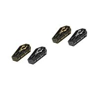 Healvian 4 PCS Halloween Skull Brooch with Drip Oil Cross Coffin Design Pin for Party Banquet Daily Wear Unique Gothic Badge Women and Men Random Color