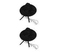 Healvian 4 Pcs Korean Traditional Hat for Men Lightweight Flannel Black Classic Flat Top Hat with Beaded Strap Reliable Halloween Accessory for Stage Costume and Korean Drama Kingdom Lovers