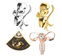 Healvian 4 pcs Metal Lapel Brooch Human Body Organ Design Nurse Gift Pins for Scarf Clothing Bags Hats Unique Medical Theme Accessories