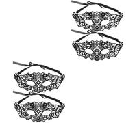 Healvian 4 pcs Red Lace Masquerade Eye Mask Half Face Costume Accessories for Women for Carnival Parties and Halloween Celebrations