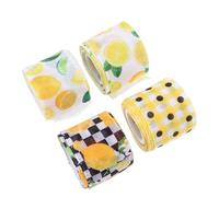 Healvian 4 Rolls DIY Craft Ribbon for Invitations and Wrapping Assorted Colour Polyester Ribbon with Comfortable Hand Feel and Creative Design 6.3cm Wide for Gardening and Crafting
