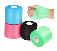 Healvian 4 Rolls Soft Athletic Wrap Pre Wrap Tape Thickened High Elasticity Skin Friendly Multi Functional Use for Wrists Ankles Knees Hands Bright Pink Black Light Blue