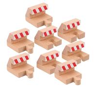 Healvian 4 Sets Train Track Bumper for Kids - Stop Track Adapter Wood Connectors - Railroad End Buffer Stop Blocks for Toddlers Boys Girls Party & Adventure Plays 1.8x1.3x0.5Inches Beige