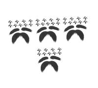Healvian 40 sets Halloween Cosplay Fake Beard and Eyebrows Kit Lightweight Self Adhesive Faux Facial Hair for Old Man Costume Comfortable Festival Costume Set for Party and Masquerade