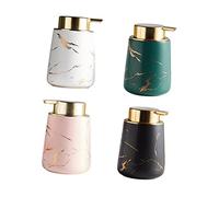 Healvian 400ml Ceramic Lotion Dispenser Push Pump Bottle Black Marble Pattern Portable Soap Bottle for Travel and Home Use Sub for Liquid