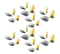 Healvian 400pcs Spinnerbait Fishing Blades Kit - Gold Silver Peanut, Teardrop, and Large Drop Shapes - Metal Lure Accessories for Freshwater Saltwater Fishing Lure Making