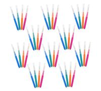 Healvian 40pcs Interdental Brushes Stainless Steel Wire Tooth Cleaning Tool with Push-Pull Design for Teeth Flossing and Gap Cleaning Portable Oral Floss Picks in Pink Purple Green