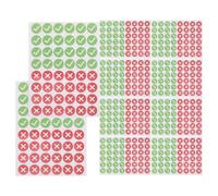 Healvian 480pcs Self Adhesive Green Check and Red Cross Stickers with Rounded Corners, Round Labels for Recording and Classroom Teaching, Bulk Convenience Inventory Control and Quality