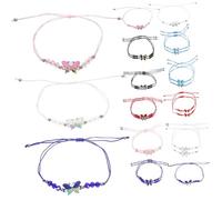 Healvian 48Pcs Butterfly Charm Bracelets for Woven Friendship Drawstring Wrist Chains Accessories for Parties and Everyday Wear