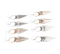 Healvian 4pairs Large Silver Hoop Earrings for Women Circle Dangle Drop Fashion Earrings Minimalist Hoops