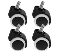 Healvian 4pcs 10mm Stem Office Chair Caster Wheels Replacement for Desk and Gaming Chairs Universal Swivel Castors for Office Furniture Black and White