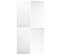 Healvian 4pcs Acrylic Quilt Stencils Set for Sashiko Embroidery and Patchwork, Acrylic Templates Geometric and Straight Line Patterns, 8x4 Inches, for Hand Quilting and Sewing Craft