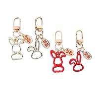 Healvian 4pcs Adorable Rabbit Keychains Premium Key Rings for Finding Year Party Favors and Rabbit Lovers Eye Catching Bunny Pendants for