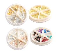 Healvian 4pcs Alloy Butterfly Nail Decorations Manicure Stickers for Elegant Nail Art Easy to Apply Multi Gold Plated Design for Women and Art Enthusiasts