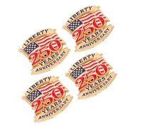 Healvian 4pcs Anniversary Brooch for Independence Day Decoration American Flag Pins Bulk Patriotic Flag Lapel Pins for Veterans Day Memorial for Patriotic Suit