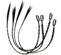 Healvian 4pcs Black Braided Ponytail Extension for Women, Synthetic High Temperature Fibers, Easy to Wear Hairpiece with Stunning Braided Techniques for Changing Hairstyle