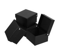 Healvian 4pcs Black Flip-top Necktie Packaging Box Set with Lid, Decorative Small Presentation Case for Tie Storage and Business Proposal