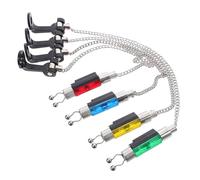 Healvian 4pcs Carp Fishing Alarm Swingers Set with Flexible Soft Chain Tensioners, No Light Bite Alarm Indicators for Outdoor Carp Fishing Gear and Travel