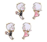 Healvian 4pcs Cartoon Brooch for Boys Creative Fashion Pins for Clothing Bags Cute Decorative Accessories for DIY Crafts Durable Material Eye Catching Designs
