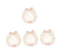 Healvian 4pcs Ceramic Cat Design Mixing Palette for Watercolor and Nail Art Adorable for Easy Blending Porcelain Tray