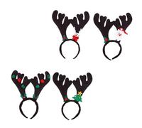 Healvian 4pcs Christmas Antler Hair Random Style Headbands for Holiday Parties Festive Decorations and Daily Wear Cute Cartoon Design for Women and Girls