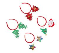 Healvian 4Pcs Christmas Headbands Funny Design Hair Accessories for Featuring Santa Reindeer Christmas Tree Star for Holiday Parties Daily Wear