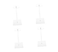 Healvian 4pcs Clear Acrylic Hat Display Stand Vertical Riser with Square Base Durable Transparent Organizer for Baseball Caps Fisherman Hats Space Saving Storage Rack for Home and Retail