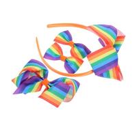 Healvian 4PCS Comfortable Bowknot Headbands for Pride Day Rainbow Striped Hair Accessories Unisex Soft Fabric for Parades Parties Weddings Fashionable Women Hair Bands