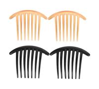 Healvian 4pcs Crescent Long Tooth Hair Fork Comb for Women Durable Wide Tooth Side Combs for Secure Bun Styling Comfortable Grip Hair Protection for Daily and Party Use