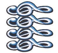 Healvian 4pcs Embroidered Music Note Iron Patches Cartoon Appliques for Clothing DIY Hat Accessories Small Decorative Sewing Embellishments