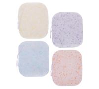 Healvian 4pcs Facial Cleansing Sponges Thickened Face Wash Sponge Exfoliating Makeup Remover with Blueberry Sweet Orange Lavender Chamomile for Daily Skincare and Face Cleaning