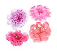 Healvian 4pcs Flower Hair Bun Lightweight Hair Nets for Dancers Skaters Elegant Accessories for Various Outfits and Preferences