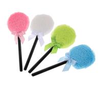 Healvian 4pcs Fluffy Setting Powder Puff for Body Makeup Soft Plush Jumbo with Long Hair Flexible Curved Design for Loose Compact Powders Suitable for Large Area Application Summer Use