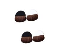 Healvian 4pcs Foundation Brush Stencil Brush Blusher Blending Makeup Tools Handle Horsehair Bristles Portable