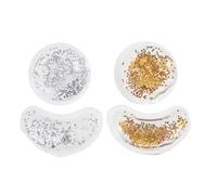 Healvian 4Pcs Gel Cooling Eye Patches Eye Care Gel Ice Packs Silver and Gold Sequins for and Soothing Cold Therapy Suitable for Beauty and Health Care